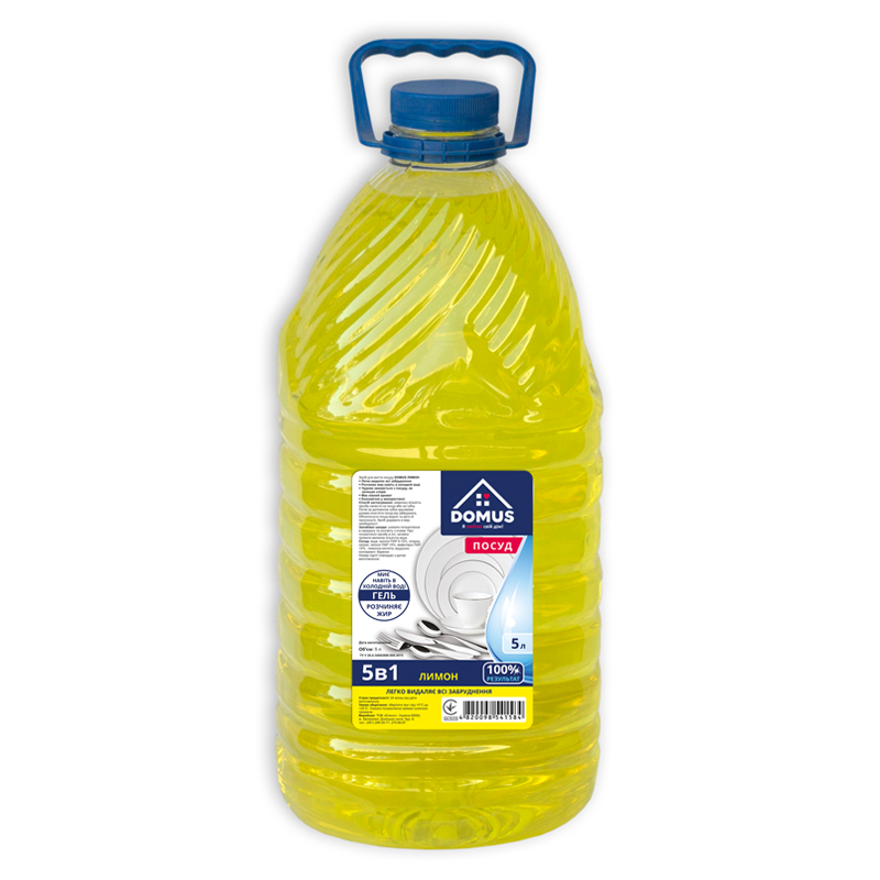 Засіб для ручного миття посуду DOMUSлимон, 5л